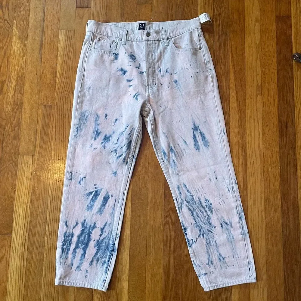 GAP | cheeky straight high rise light pink tie-dye jeans 12/31 NWT